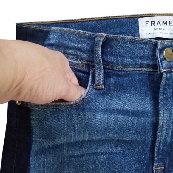 FRAME Women's Tux Stripe Le High‎ Skinny Crop Jeans Size 27 - Picture 7 of 13
